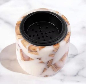 Wooden bakhoor burner Resin inlay <b>diffuser</b> Aromatic all-season fragrance Mubakhar burner All-Season Use fragrance At Best Price - Product Image 1