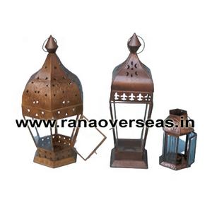 Lanternes traditionnelles de bougie de fer de dessus de table pour Noël de fête de hall de chambre à coucher, décoration de mariage - Product Image 1