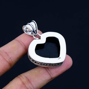 Pendentif cœur en opale triple australienne, fait main, en argent sterling 925, bijoux bohèmes, collier pour femmes, vente en gros - Product Image 5