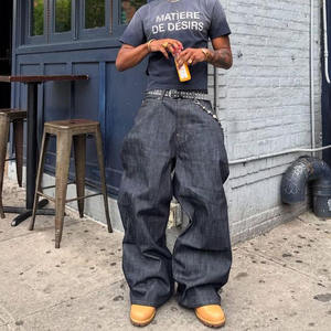 Jeans en denim brut japonais vintage pour hommes, coupe bootcut, écologiques, imperméables, motifs personnalisables, coupe ample, OEM, vente en gros - Product Image 1
