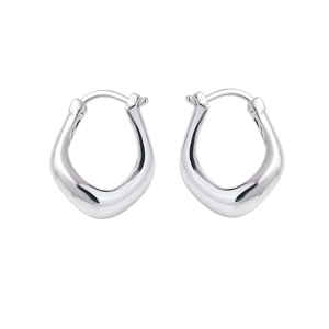 bohemian 925 sterling silver hoop <b>earrings</b> 15x20mm womens lightweight silver plated oval hoops anniversary gift fine jewelry - Product Image 1