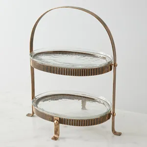 Soporte de Metal Hecho a Mano para Pasteles, Bandeja Moderna para Exhibición de Pasteles para Panadería, Colección al por Mayor, Soporte Redondo de Metal Hecho a Mano de Lujo - Product Image 3