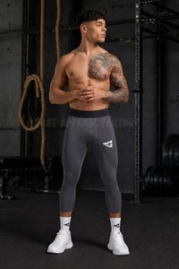Leggings de sport pour hommes personnalisés de haute qualité, leggings de musculation taille haute, collants de compression pour la gym et le sport pour hommes - Product Image 6