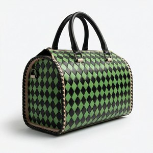 Sac à main de luxe en cuir pour femme, style vintage, motif losanges, grande capacité, avec double anse chaîne - Product Image 1