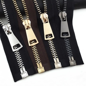 Fermeture éclair métallique à glissière double en laiton à extrémités ouvertes pour veste - Grande Vente - Product Image 5
