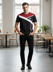 Échantillon personnalisé de t-shirt pour homme en gros |   T-shirt en polyester uni avec logo, impression à séchage rapide, commandes en gros - Product Image 2
