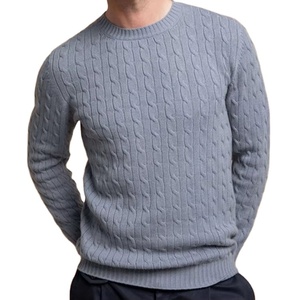 Pull en laine tricoté gris à col rond pour homme, coupe classique, couleur unie, décontracté, automne, anti-boulochage, meilleure qualité, nouveauté - Product Image 6
