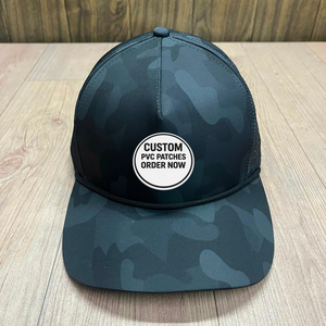 หมวกเบสบอลแบบ 5 ชิ้นส่วนลายพราง ปักโลโก้ PVC แบบยาง ตัดด้วยเลเซอร์ กันน้ำ ทรงสปอร์ต ปีกโค้ง หมวกกอล์ฟลายพราง - Product Image 2