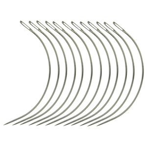 Aiguilles courbées en acier inoxydable poli de haute qualité, type C, outil essentiel pour le tissage et la couture de cheveux, pour salon et usage personnel - Product Image 1