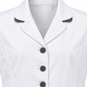 Bata de Médico Blanca Brillante con Solapa en Forma de Media Luna, Uniforme de Laboratorio Médico, Venta al por Mayor Personalizada, Ropa de Trabajo Unisex para el Sector Sanitario con Bolsillo Dividido - Product Image 5