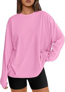 Camiseta de Punto de Manga Larga con Cuello Redondo para Mujer, Corte Regular Informal, Transpirable, Ecológica, de Secado Rápido, 100% Algodón - Product Image 3