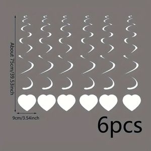 Set di decorazioni per matrimonio da 13 pezzi include ghirlanda 'Just Married', 12 striscioni a cuore da appendere, banner a spirale bianco in lamina per soffitto - Product Image 2