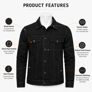 Men <b>Lightweight</b> Denim <b>Jacket</b> Offers Breathable Comfort Easy Layering And Modern Styling For Spring Travel And <b>Casual</b> Activities - Product Image 6