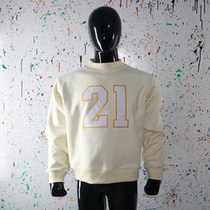 Sudaderas 21 Mock Neck de 450 GSM con nombre personalizado, bordado en aplique, corte holgado y extragrande, 100% algodón, felpa francesa. - Product Image 1