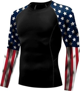 <b>Custom</b> Logo Factory Made <b>Compression</b> <b>Shirt</b> Long Sleeve Plain Fitness Rash Guard <b>Custom</b> <b>Design</b> 100% Polyester Rash Guard For Men - Product Image 4