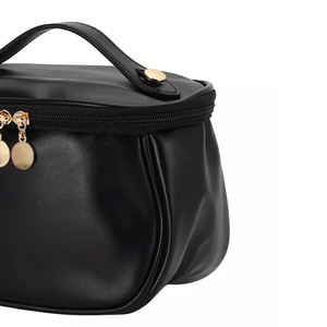 Large Capacity Travel Cosmetic Bag for Women Custom Logo Leather Makeup Bag with Zipper Closure Small Cosmetics Storage - Product Image 3