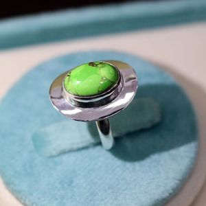 Natural <b>Green</b> Copper Turquoise 925 Sterling Silver Handmade <b>Ring</b> Elegant Gemstone Statement Jewelry Boho <b>Ring</b> for Women - Product Image 5
