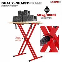 Soporte para Teclado de 5 Niveles, Forma de X Doble, Ajustable, Plegable, Portátil, con Correa de Bloqueo