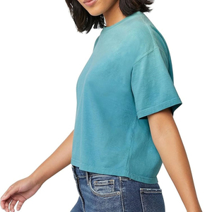 T-shirts courts de fitness pour femmes de haute qualité, à manches courtes, en coton, avec design personnalisé - Product Image 2