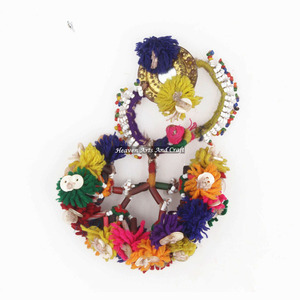 Real Banjara Bohemian Kutch <b>Bracelet</b> Antique Gypsy <b>Bracelets</b> Vintage Vintage Mirror And <b>Shell</b> <b>Bracelets</b>-Multi Colored Pom Poms - Product Image 2
