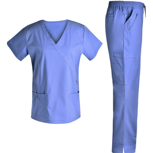 Custom Women Medical <b>Scrubs</b> <b>Set</b> V-Neck Zipper Nurse Hospital <b>Scrub</b> Uniform Soft Stretchy Healthcare Workwear - Product Image 5
