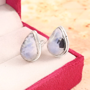 Boutons de manchette en pierre de lune naturelle, en laiton, pour homme, bijoux de luxe en pierres précieuses, pour costume, mariage, cadeau, fête, vente en gros - Product Image 2