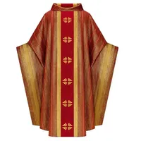Vêtements liturgiques pour prêtre : Chasuble et étole imprimées, Robe de prêtre chrétienne, Soutanes longues pour hommes