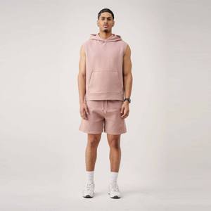Sweat-shirt de sport sans manches léger pour homme, respirant, vêtements de fitness, taille plus, sweat-shirt d'entraînement avec motif uni - Product Image 1