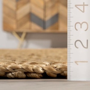Natural Handwoven Thin Jute Area <b>Rug</b> Boho Striped Flatweave Carpet Jute Backing for Farmhouse Living Room Eco-Friendly Home - Product Image 5