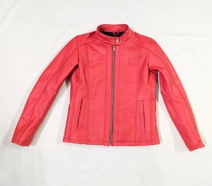 Womens <b>Pink</b> Sheepskin Leather <b>Jacket</b> Genuine Leather Casual Fashion <b>Jacket</b> - Product Image 1