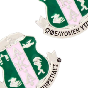 Pendientes AKA Crest con baño de plata y esmalte, joyería de moda, verde y blanco, ligeros, regalo para mujer, uso diario - Product Image 2
