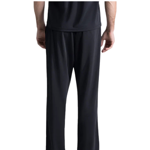 Men's Black Fleece Sweatpants Relaxed Fit Straight Leg Casual <b>Trousers</b> <b>Elastic</b> <b>Waist</b> Custom Logo Streetwear Pants OEM - Product Image 2