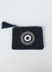 Pochette à monnaie perlée violette avec motifs de nœuds, sac cadeau promotionnel brodé carré tendance - Product Image 3