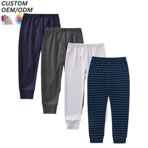 Pantalon décontracté respirant pour bébés garçons, coupe droite, en tissu molletonné uni, poches latérales, taille élastique avec cordon de serrage, ODM - Product Image 3