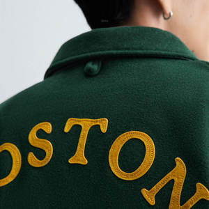 Personalized Vintage Winter Embroidered <b>Patchwork</b> Bomber Varsity Letterman <b>Jacket</b> for Men Women Wool & Leather Windproof - Product Image 4