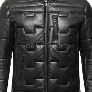 Chaquetas de piel de oveja genuina para hombre, cortavientos de invierno con relleno de piel para exteriores. - Product Image 3