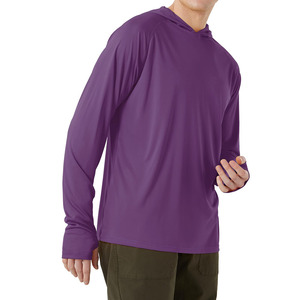 Camisetas de Pesca de Alto Rendimiento, Tela de Poliéster y Spandex, Estilo Urbano, Color Sólido, Sudadera con Capucha para Hombre - Product Image 3