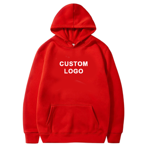Sweat-shirt à capuche rouge pour homme avec logo personnalisé, en coton French Terry, décontracté, pour l'automne, avec poche avant, imprimé, coupe classique, anti-rétrécissement, 350g - Product Image 6