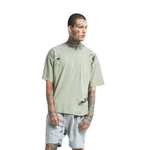Wholesale Heavy Weight Tee Blank Oversize Distress T-Shirt Unisex <b>Box</b> Tshirt Custom Distressed Oversized Men T Shirts - Product Image 5