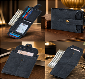 Black Leather <b>Card</b> <b>Holder</b> <b>Wallet</b> Premium Finish Men's Genuine Leather <b>Wallet</b> Durable, Elegant & Spacious High Quality Leather - Product Image 5