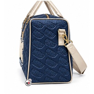 Custom Logo Wholesale MRI GROUP PU Duffel <b>Bags</b> Navy Blue Embossed Logo Weekender <b>Travel</b> <b>Bags</b> with Zipper Closure Durable Design - Product Image 2