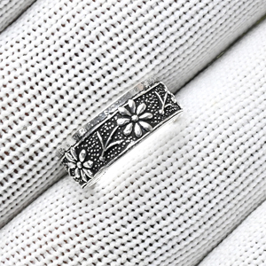 Anvika Gems and Jewels Men's 925 Sterling Silver Vintage <b>Adjustable</b> Toe <b>Ring</b> Flower Design Wedding Anniversary Gift Jewelry - Product Image 4