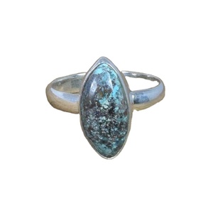 925 Sterling Silver Gold Plated Blue <b>Turquoise</b> Natural Stone Engagement <b>Ring</b> for Children's & Women's Gift - Product Image 1