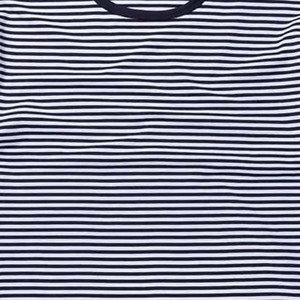 เสื้อยืดลายทางผู้ชาย สีเขียวขาว สไตล์ลำลอง แขนสั้น คอกลม ทรงปกติ ผ้าถัก - Product Image 2