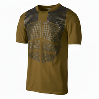 T-shirt de sport moulant pour homme avec grip personnalisé, manches courtes, antidérapant, respirant, en coton et élasthanne, compression, imprimé haltères