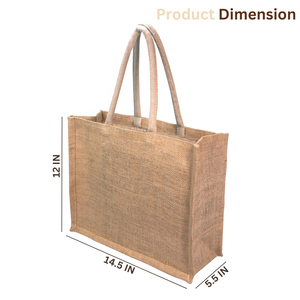 Hot Selling LMC GLOBAL Natural Jute Rope Handle Tote Bag Zipper Closure <b>Extra</b> <b>Large</b> Size Multipurpose Eco-Friendly Daily Retail - Product Image 2