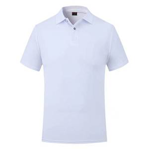 Chemise tricotée à manches courtes pour homme, 100 % coton noir, coupe classique, couleur unie, logo frontal, anti-rétrécissement, 320g - Product Image 2