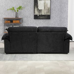 Divano in ciniglia da 84 pollici con seduta profonda e 2 cuscini decorativi in memory foam per piccoli soggiorni, appartamenti o uffici - Product Image 5