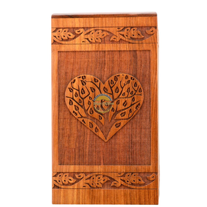 AYAANS Rosewood wooden Hand Carved Wooden Hot Selling cremation Urn Box for Adult Ashes Wholesale Cremation Urns (6X6X11)IN - Product Image 2