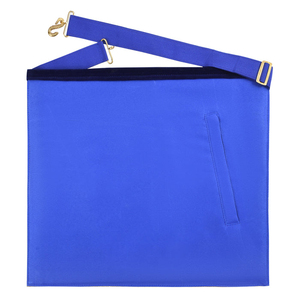 Grand Master Blue Lodge <b>Apron</b> - Royal Blue Velvet With Gold Metal Badge Handmade Pakistan Master Mason Genuine <b>Leather</b> <b>Apron</b> - Product Image 3